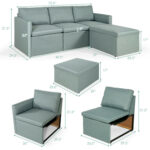Convertible L-Shaped Sectional Sofa Couch with Reversible Chaise - Image 5