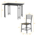 5 Pieces Wood Rectangular Dining Table Set - Image 5