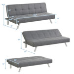 3-Seat Convertible Sofa Bed with High-Density Sponge for Living Room - Image 5