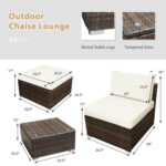 5 Pieces Wicker Lounge Chair Set with Washable Zippered Cushions - Image 5