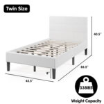 Twin Upholstered Bed Frame with Button Tufted Headboard - Image 4