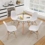 5 Pieces Dining Table Set With Solid Wood Leg - Image 3