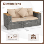 2-Piece Patio Corner Sofa Set with Thick Cushions - Image 5