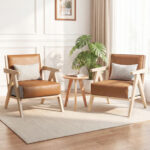 2 Pieces Living Room Furniture Set with Rubber Wood Frame - Image 5