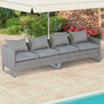 2 Pieces Patio Furniture Sofa Set with Cushions and Sofa Clips - Image 2