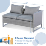 2 Pieces Patio Furniture Sofa Set with Cushions and Sofa Clips - Image 5