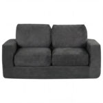 2-Seater Floor Couch Loveseat Foam Sofa with Removable Corduroy Cover - Image 4