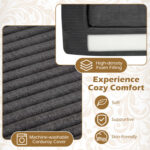 2-Seater Floor Couch Loveseat Foam Sofa with Removable Corduroy Cover - Image 7