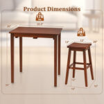 3-Piece Bar Table Set with Pub Table and 2 Saddle Stools - Image 5