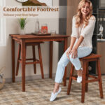 3-Piece Bar Table Set with Pub Table and 2 Saddle Stools - Image 9
