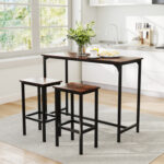 Industrial 3-Piece 47.5" Counter-Height Dining Table and 2 Bar Stools - Image 2