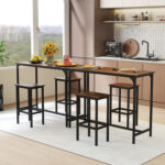 Industrial 3-Piece 47.5" Counter-Height Dining Table and 2 Bar Stools - Image 3
