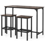 Industrial 3-Piece 47.5" Counter-Height Dining Table and 2 Bar Stools - Image 4
