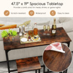 Industrial 3-Piece 47.5" Counter-Height Dining Table and 2 Bar Stools - Image 7