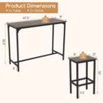 Industrial 3-Piece 47.5" Counter-Height Dining Table and 2 Bar Stools - Image 5