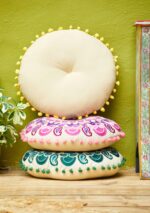Round Embroidered Mandala Cushion - Image 2