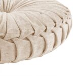 Pleated Poly Chenille Round Floor Pillow Seating Cushion - Image 2