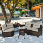 4 Pieces Outdoor Cushioned Rattan Furniture Set - Image 2