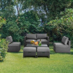 6 Pieces Patio Rattan Furniture Set with Glass Table and Cushioned Seat - Image 7