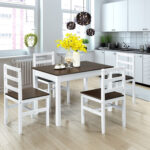 5 Pieces Solid Wood Compact Kitchen Dining Set - Image 2