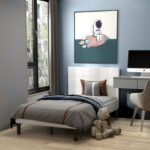 Twin Upholstered Bed Frame with Button Tufted Headboard - Image 2