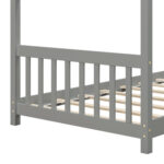 Twin Size Wooden House Bed with Roof - Image 8