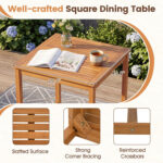 3-Piece Acacia Wood Patio Dining Set with Slatted Surface and Hollow Back - Image 8