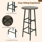 3 Piece Bar Table and Chairs Set with 6-Bottle Wine Rack - Image 6