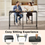 3-Piece Convertible L-Shaped Kitchen Table Chair Set with 2 AC Outlets USB Port and Type-C Port - Image 9