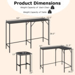 3-Piece Convertible L-Shaped Kitchen Table Chair Set with 2 AC Outlets USB Port and Type-C Port - Image 5