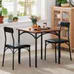 3-Piece Dining Table Set Square Kitchen Table and 2 Chairs for Dining Room - Image 3