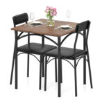 3-Piece Dining Table Set Square Kitchen Table and 2 Chairs for Dining Room - Image 4