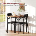 3-Piece Dining Table Set Square Kitchen Table and 2 Chairs for Dining Room - Image 6