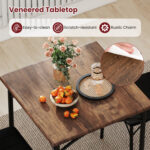 3-Piece Dining Table Set Square Kitchen Table and 2 Chairs for Dining Room - Image 8
