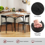 3-Piece Dining Table Set Square Kitchen Table and 2 Chairs for Dining Room - Image 9