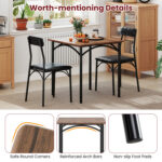 3-Piece Dining Table Set Square Kitchen Table and 2 Chairs for Dining Room - Image 11