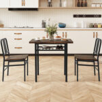 3-Piece Dining Table Set with Rectangular Kitchen Table and 2 Chairs - Image 3