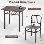 3-Piece Dining Table Set with Rectangular Kitchen Table and 2 Chairs - Image 5