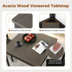 3-Piece Dining Table Set Wooden Square Kitchen Table for 2 People - Image 7