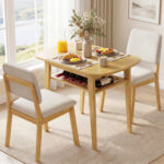 3-Piece Dining Table Set for 2 with Upholstered Chairs - Image 2