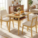 3-Piece Dining Table Set for 2 with Upholstered Chairs - Image 3