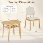 3-Piece Dining Table Set for 2 with Upholstered Chairs - Image 5