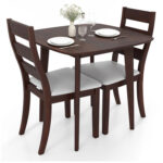 3-Piece Dining Table Set with Wooden Square Kitchen Table and 2 Chairs - Image 4