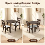 3-Piece Dining Table Set with Wooden Square Kitchen Table and 2 Chairs - Image 9