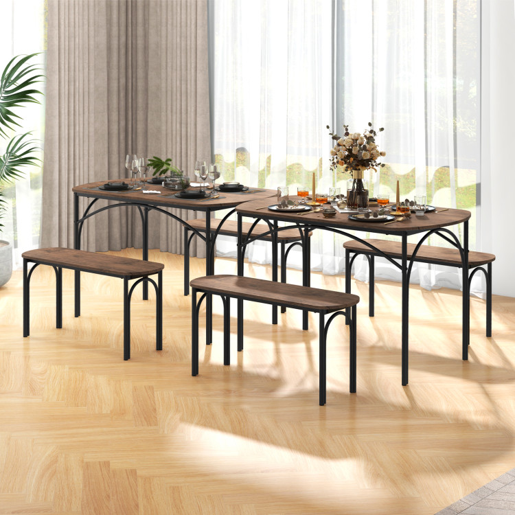 3-Piece Dining Table Set for 4 with Metal Frame - Image 10