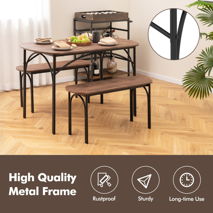 3-Piece Dining Table Set for 4 with Metal Frame - Image 7