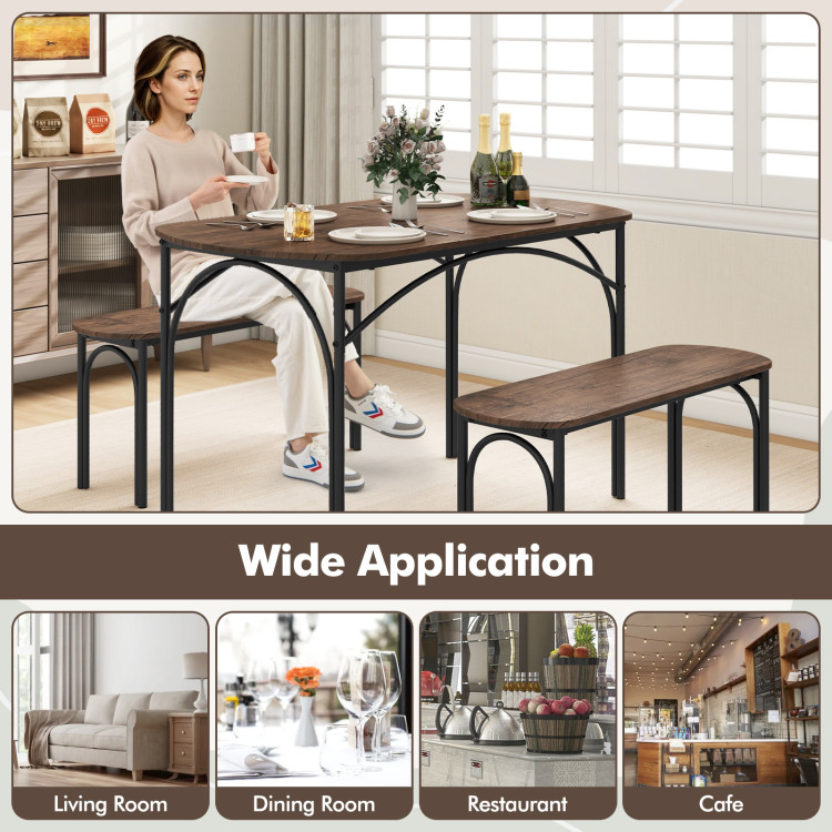 3-Piece Dining Table Set for 4 with Metal Frame - Image 8