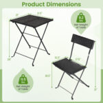 3-Piece Folding Bistro Set with PE Wicker and X-Shaped Metal Frame - Image 5