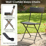 3-Piece Folding Bistro Set with PE Wicker and X-Shaped Metal Frame - Image 7