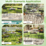 3-Piece Folding Bistro Set with PE Wicker and X-Shaped Metal Frame - Image 10